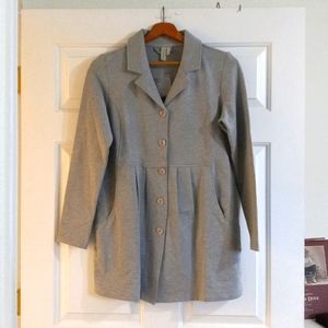 Grey Babydoll Overcoat with Pockets
